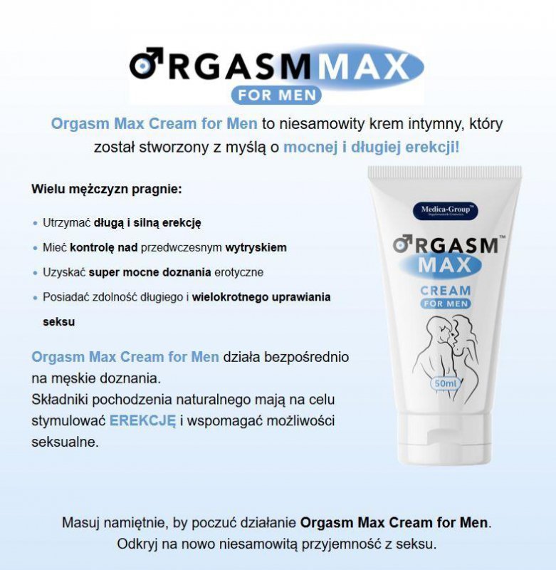 Krem wydłużający erekcję Orgasm Max 50 ml