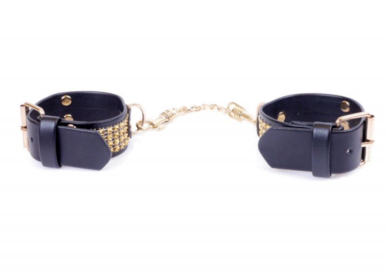 Kajdanki Fetish Boss Series złote kryształki 3 cm 