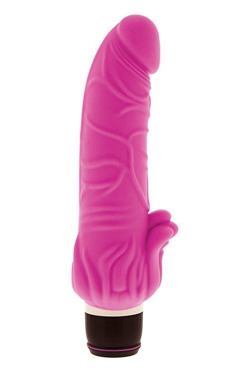 Silikonowy wibrator z wypustkami 17,8 cm