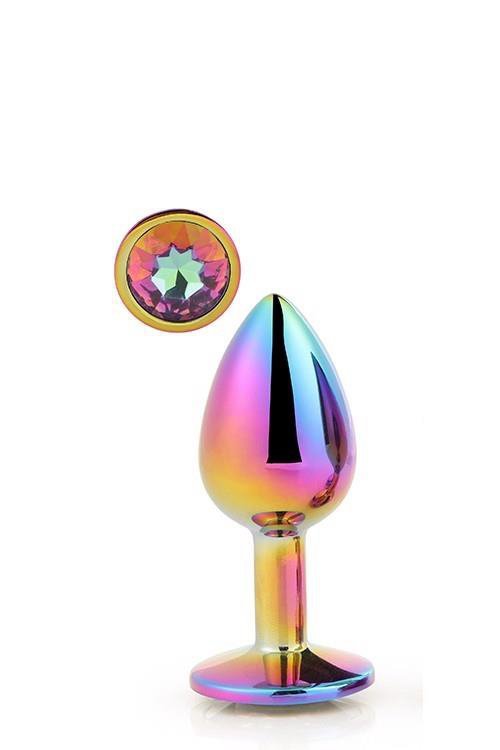 Klasyczny korek analny zatyczka plug multicolor z kryształem