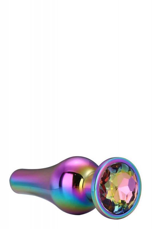 Duży korek analny łezka wtyczka plug multicolor z kryształem 