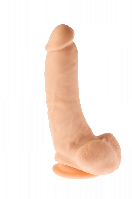 Realistyczne grube żylaste dildo z jądrami na przyssawce 23 cm
