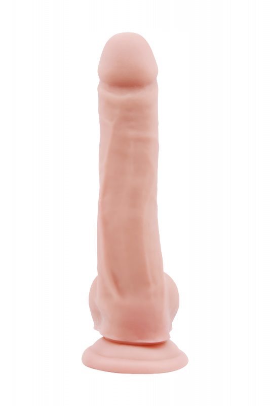 Realistyczne dildo z jądrami cyber skóra na przyssawce 23 cm
