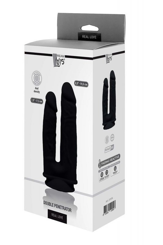 Podwójne realistyczne dildo analno waginalne czarne