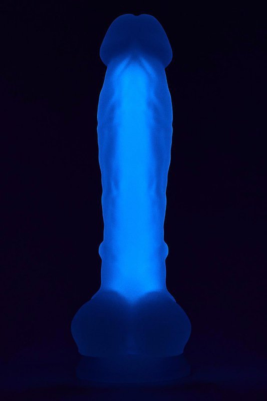 Radiant dildo świecące w ciemności średni rozmiar niebieskie