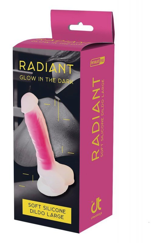 Radiant dildo świecące w ciemności duży rozmiar fioletowe