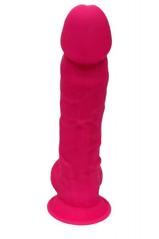 Real love dildo with balls 7inch fuchsia
