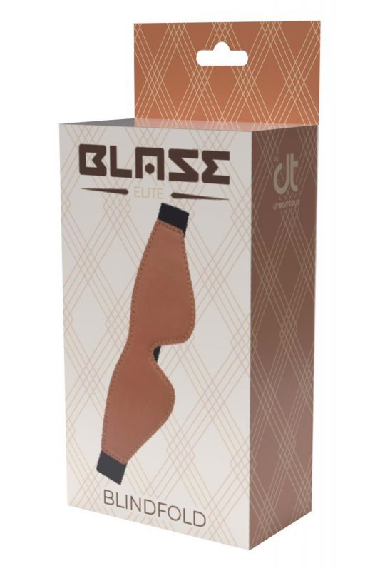 Opaska na oczy brązowa skóra ekologiczna BDSM BLAZE ELITE 