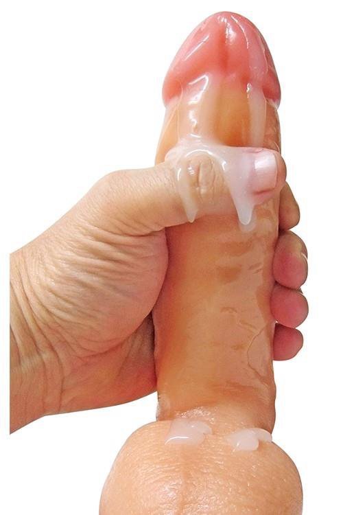 Realistyczne dildo z wytryskiem sztuczny penis z jądrami 20 cm