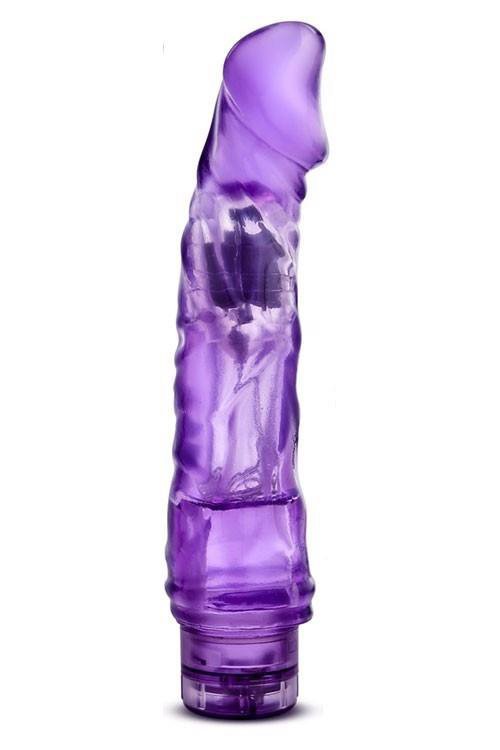 Żelowe realistyczne dildo fioletowe 23 cm