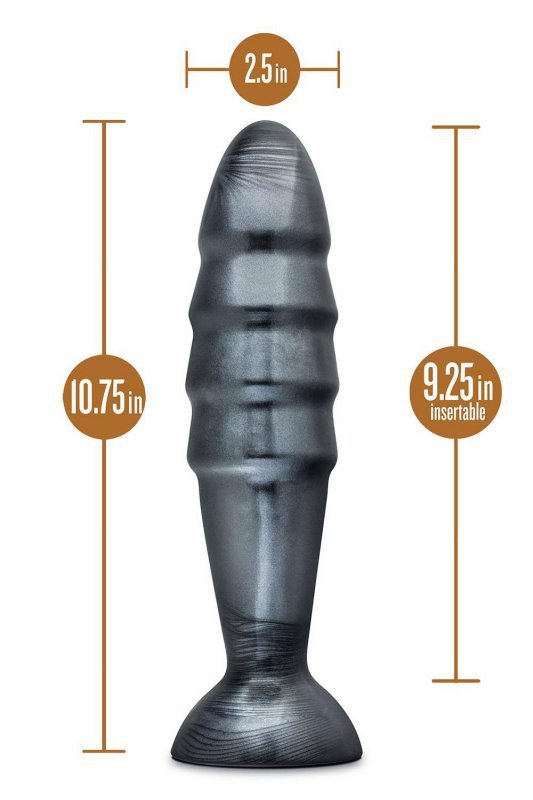 Żebrowany plug analny zatyczka korek na przyssawce
