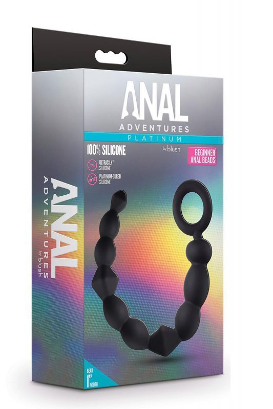 Anal adventures platinum silicone beginner anal beads black