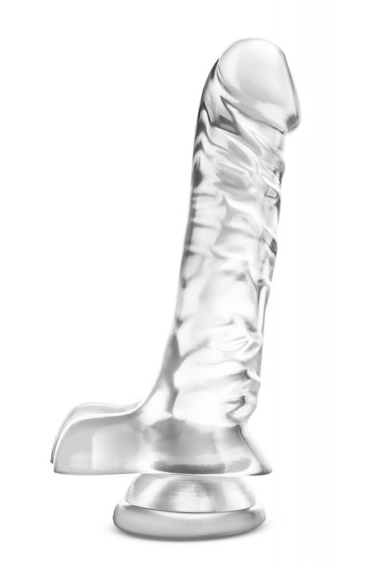 Transparetne żelowe dildo na przyssawce żylasty penis 21,5 cm
