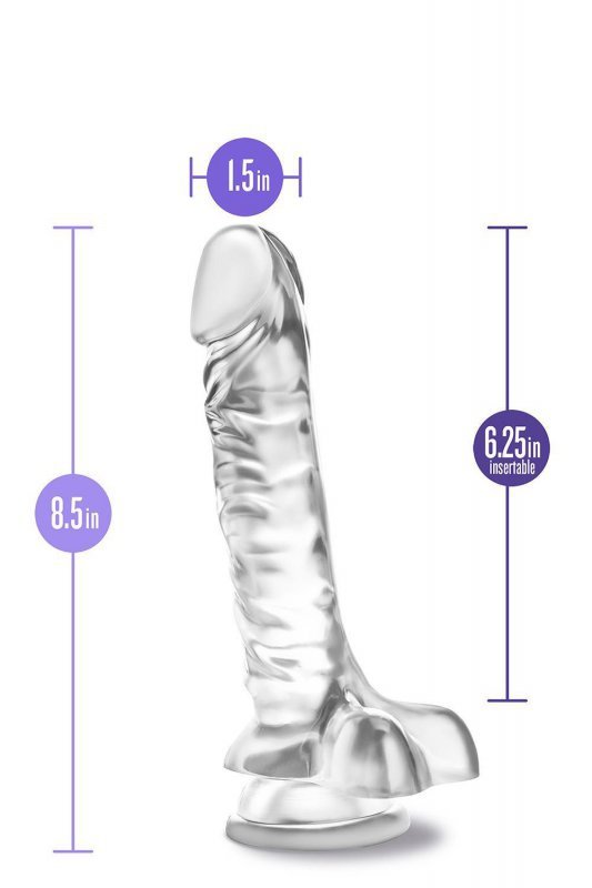 Transparetne żelowe dildo na przyssawce żylasty penis 21,5 cm