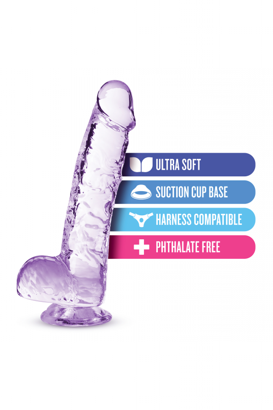 Naturally yours  6&quot; crystalline dildo  amethyst