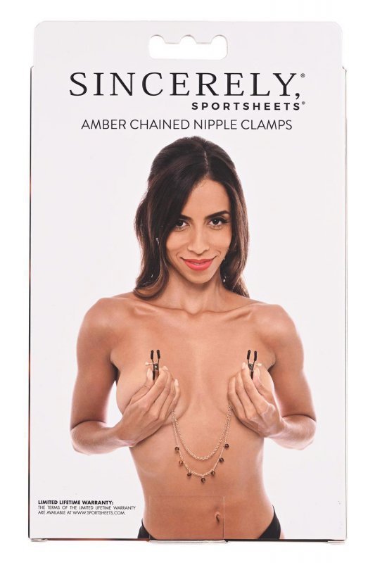 Sportsheets Amber chained nipple clamps