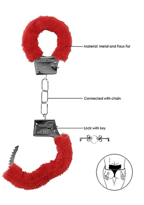 Beginner&quot;s Handcuffs Furry - red