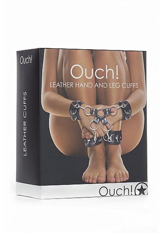 Krzyżak kajdanki na nogi i ręce Leather Hand 