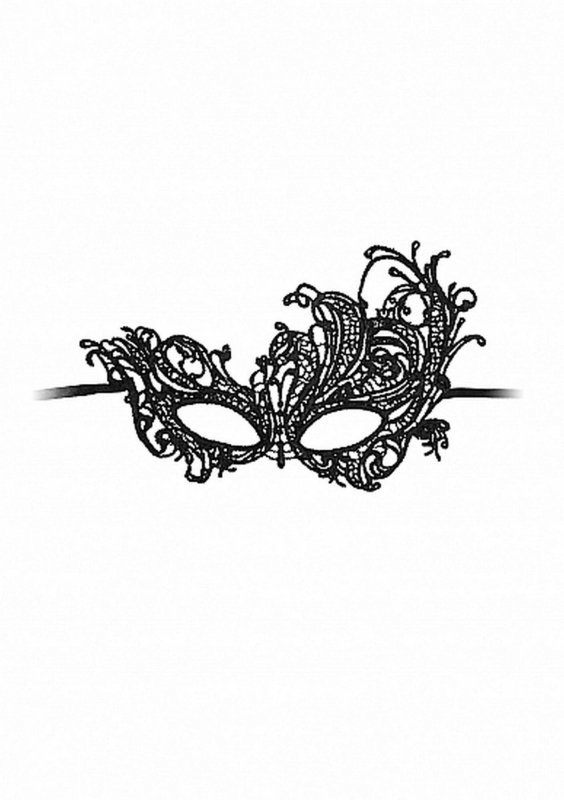 Royal black lace mask - black