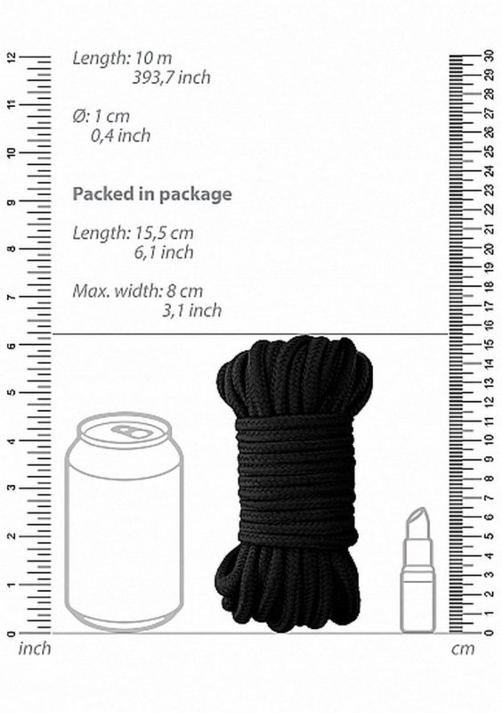 Lina do shibari i kinbaku wiązania czarna 10 m