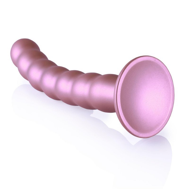 Beaded g-spot dildo - 8'' / 20,5 cm - rose gold