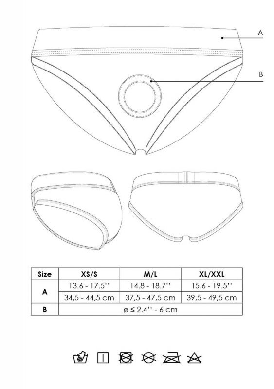 Vibrating Strap-on High-cut Brief - M/L