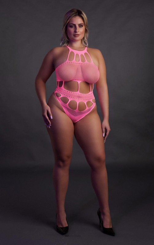 Body with Grecian Neckline - neon pink - XL/XXXXL