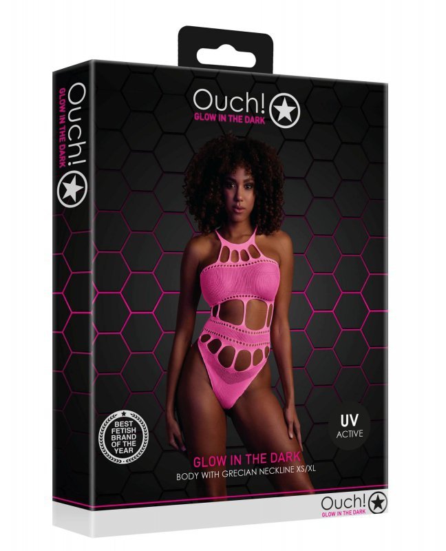 Body with Grecian Neckline - neon pink - XS/XL