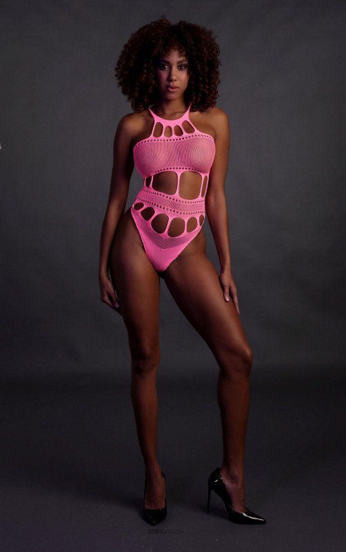 Body with Grecian Neckline - neon pink - XS/XL