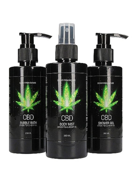 CBD - Bath and shower - care set - green tea hemp oil