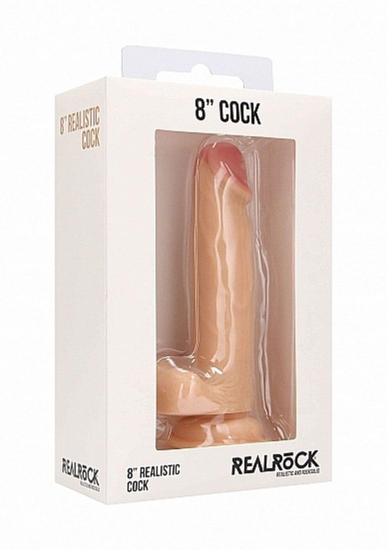 Realistic cock - 8&quot; - with scrotum - skin