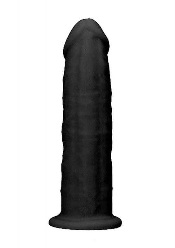 Czarne dildo bez jąder na przyssawce 15,3 cm