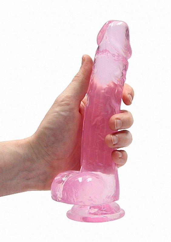 Realistyczny penis na przyssawce dildo różowy 20 cm