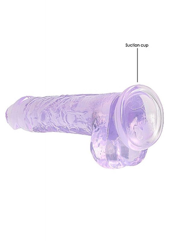 Realistyczny penis na przyssawce dildo fiolet 20 cm