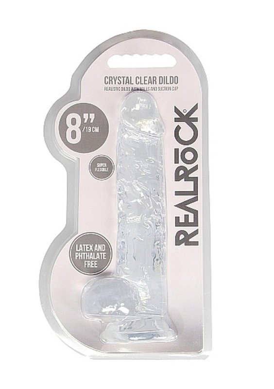 Realistyczny penis na przyssawce dildo clear 20 cm