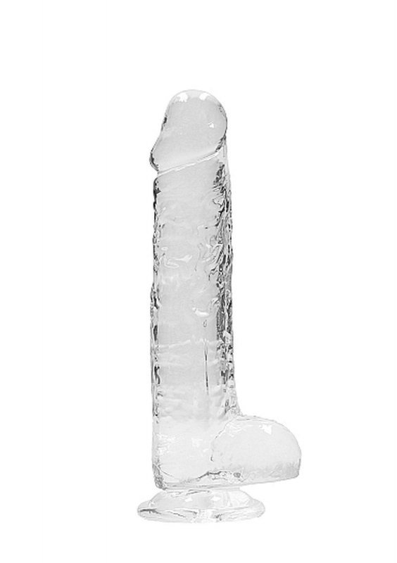 Realistyczny penis na przyssawce dildo clear 20 cm