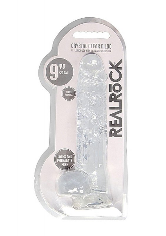 Realistyczny penis na przyssawce dildo clear 23 cm