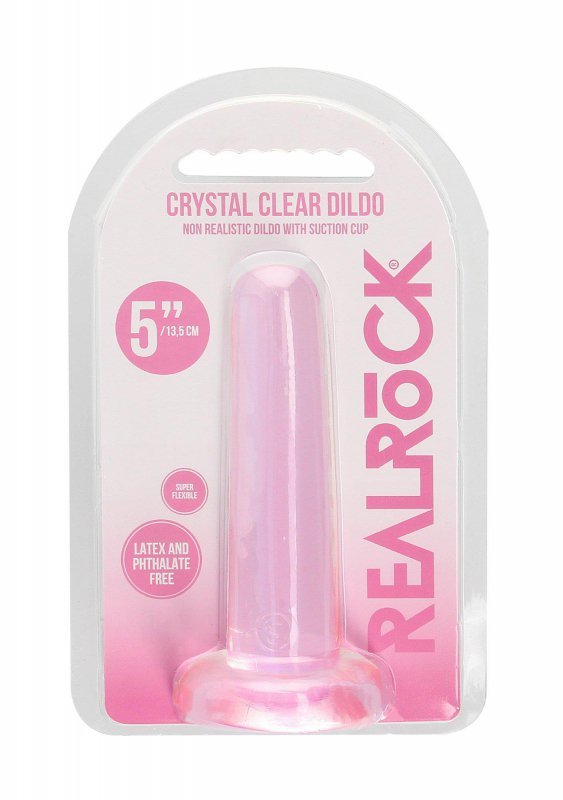 Gładkie dildo korek analny na przyssawce różowy 13 cm
