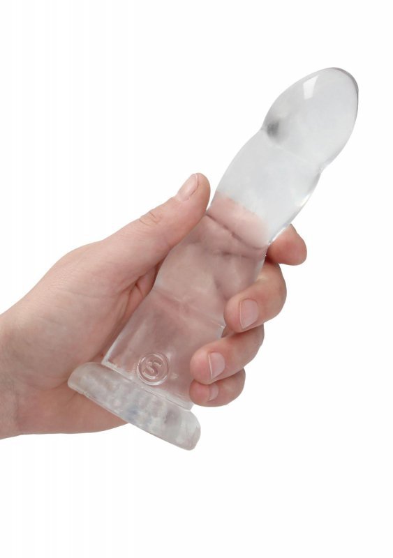 Dildo analne z wypustkami na przyssawce transparentne  17,8 cm