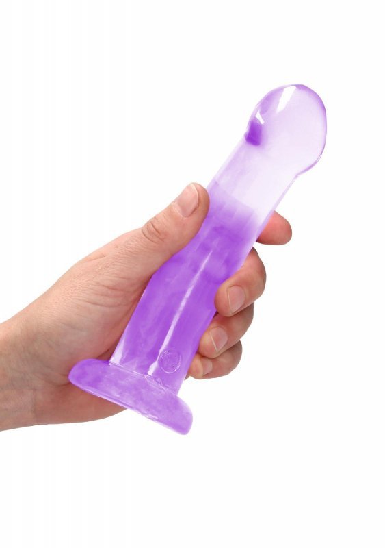 Realistyczne dildo analne na przyssawce fioletowe 17,8 cm
