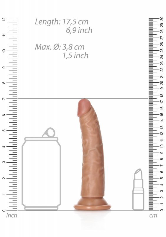 Smukły penis dildo na mocnej przyssawce 15 cm