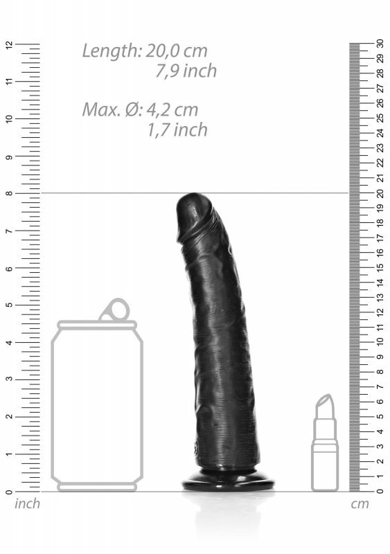 Smukły penis dildo na mocnej przyssawce 17,8 cm