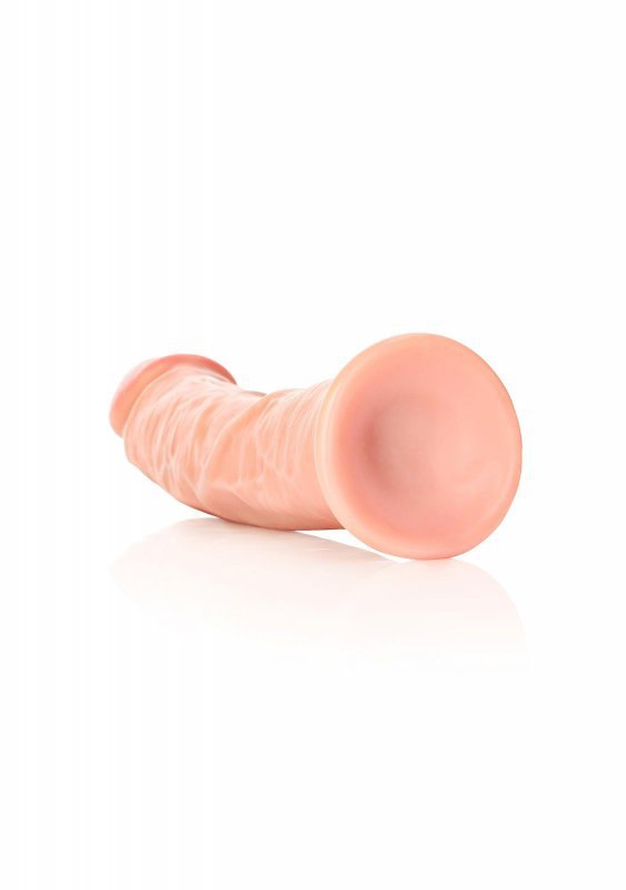 Zakrzywiony penis dildo na przyssawce cielisty 23 cm