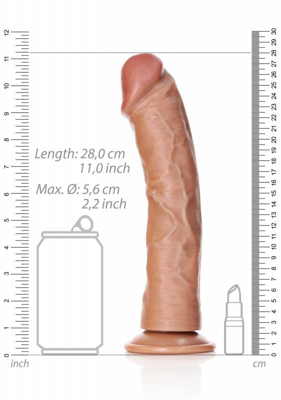 Zakrzywiony penis dildo na przyssawce bez jąder 25,5 cm