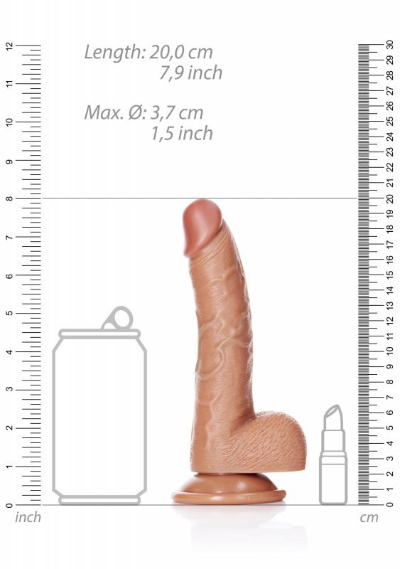 Jak prawdziwy penis dildo na przyssawce 18 cm