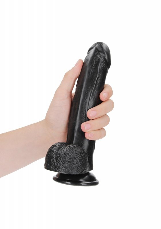 JAK PRAWDZIWY PENIS DILDO NA PRZYSSAWCE CZARNY 20 CM
