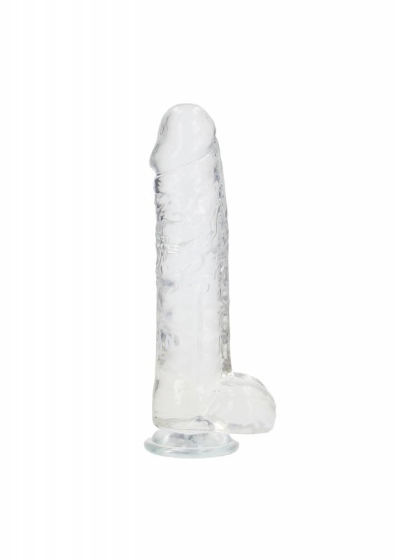 Realistyczne żelowe dildo penis na przyssawce transparentny 25,4 cm