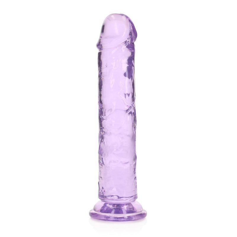 Żelowy realistyczny penis dildo z przyssawką bez jąder fioletowy 18cm