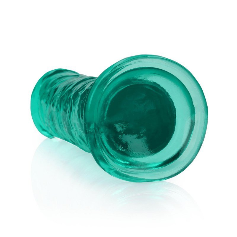 Żelowy realistyczny penis dildo z przyssawką bez jąder zielony 18cm