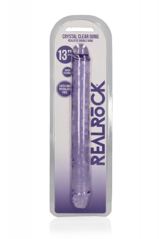 Realistyczny podwójny dildo dong dwustronny - 34 cm Fiolet